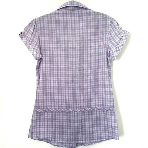 Fun & Flirt Lavender Collar Top - Size S - Picture 4 of 6
